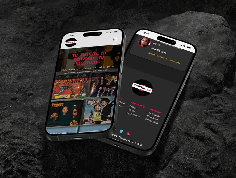 Diseño de Garage94 aplicado a un dispositivo móvil